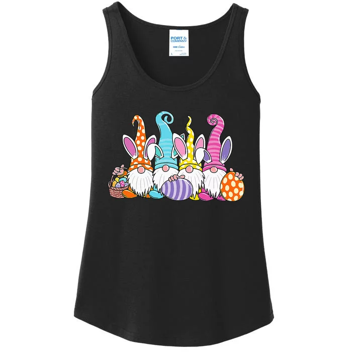 Easter Bunny Spring Gnome Easter Egg Hunting And Basket Ladies Essential Tank