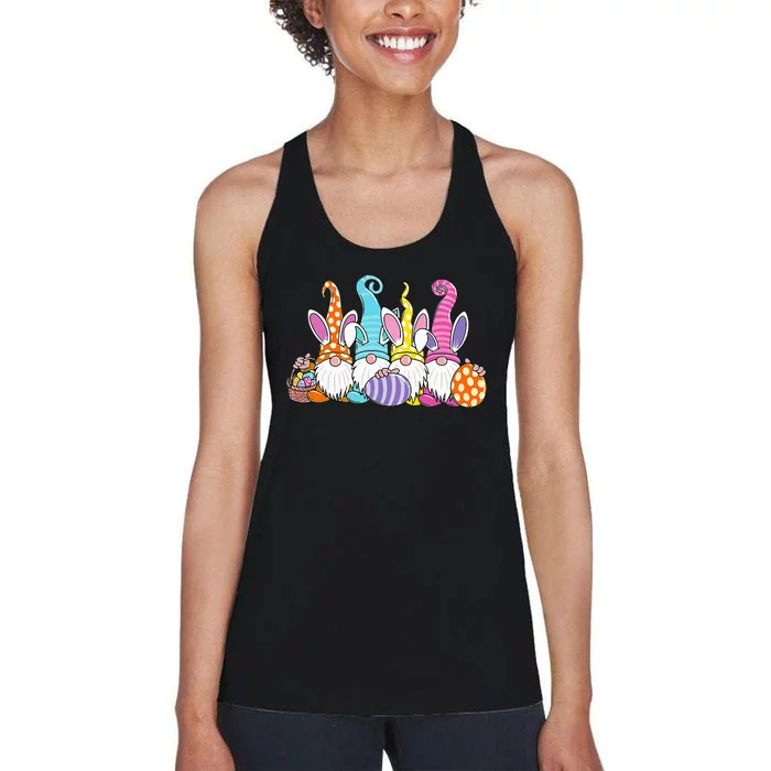 Easter Bunny Spring Gnome Easter Egg Hunting And Basket Women's Racerback Tank