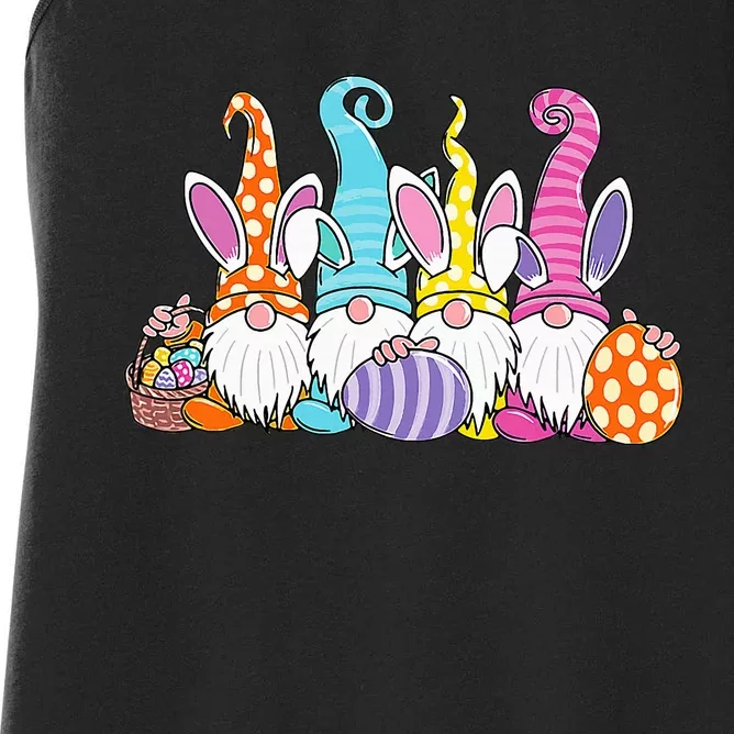 Easter Bunny Spring Gnome Easter Egg Hunting And Basket Women's Racerback Tank