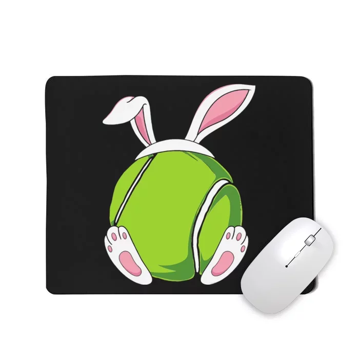 Easter Bunny Tennis - Funny Easter Tennis Rabbit Ears Mousepad