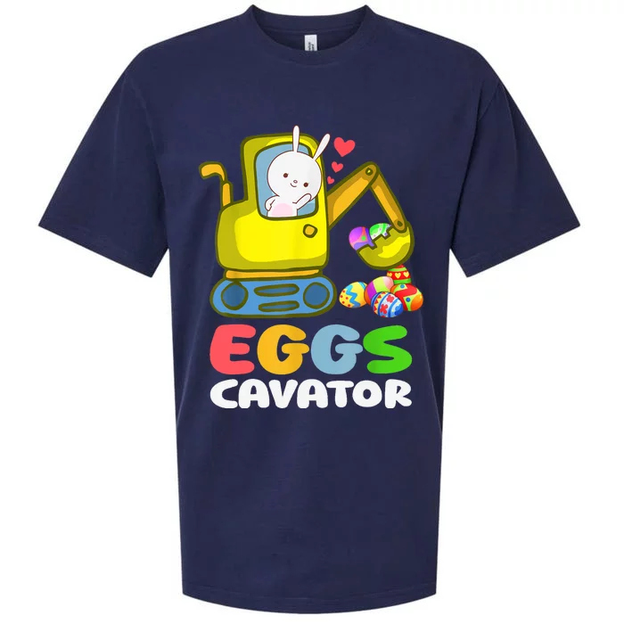 EggsCavator Bunny Toy Excavator, Funny Sueded Cloud Jersey T-Shirt