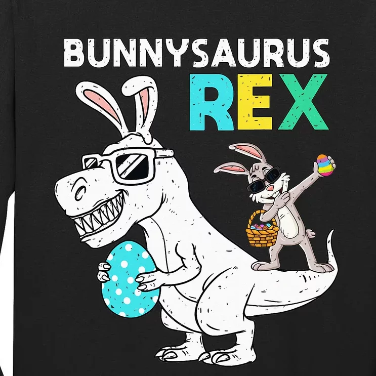 Easter Bunnysaurus T Rex Dino Dabbing Rabbit Tall Long Sleeve T-Shirt