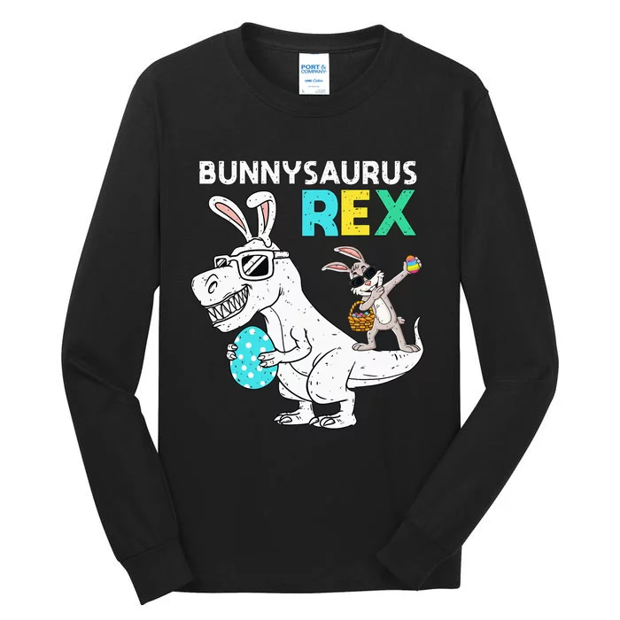 Easter Bunnysaurus T Rex Dino Dabbing Rabbit Tall Long Sleeve T-Shirt