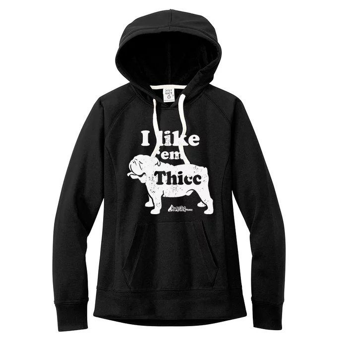 English Bulldog Top Cute I Like Em Thicc Chonky Bully Women's Fleece Hoodie