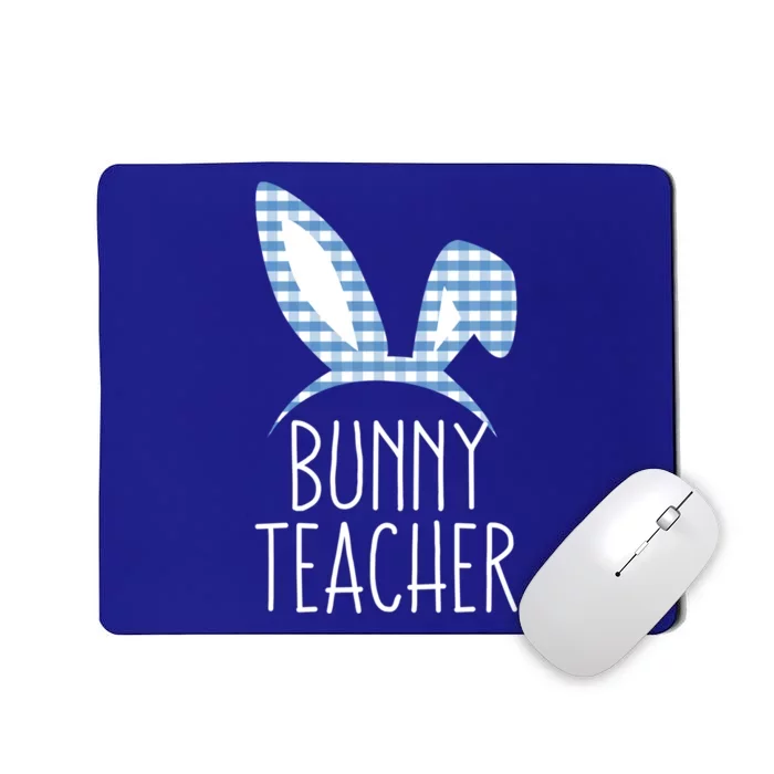 Easter Bunny Teacher With Gingham Plaid Bunny Ear Gift Mousepad