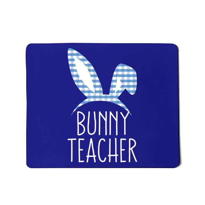 Easter Bunny Teacher With Gingham Plaid Bunny Ear Gift Mousepad