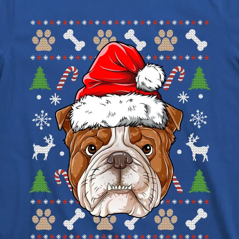 English Bulldog Ugly Christmas Dog Santa Hat Xmas Boys Gift T-Shirt