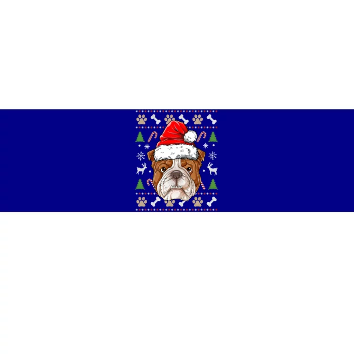 English Bulldog Ugly Christmas Dog Santa Hat Xmas Boys Gift Bumper Sticker