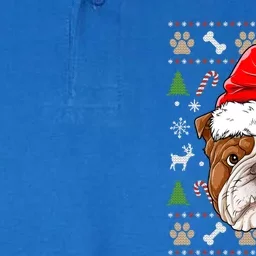 English Bulldog Ugly Christmas Dog Santa Hat Xmas Boys Gift Softstyle Adult Sport Polo