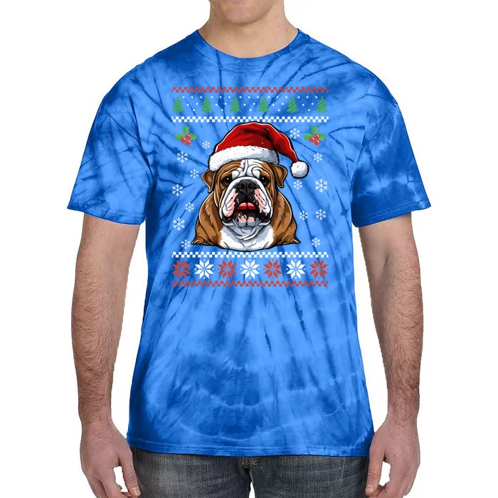 English Bulldog Ugly Christmas Sweater Xmas For Adults Gift Tie-Dye T-Shirt