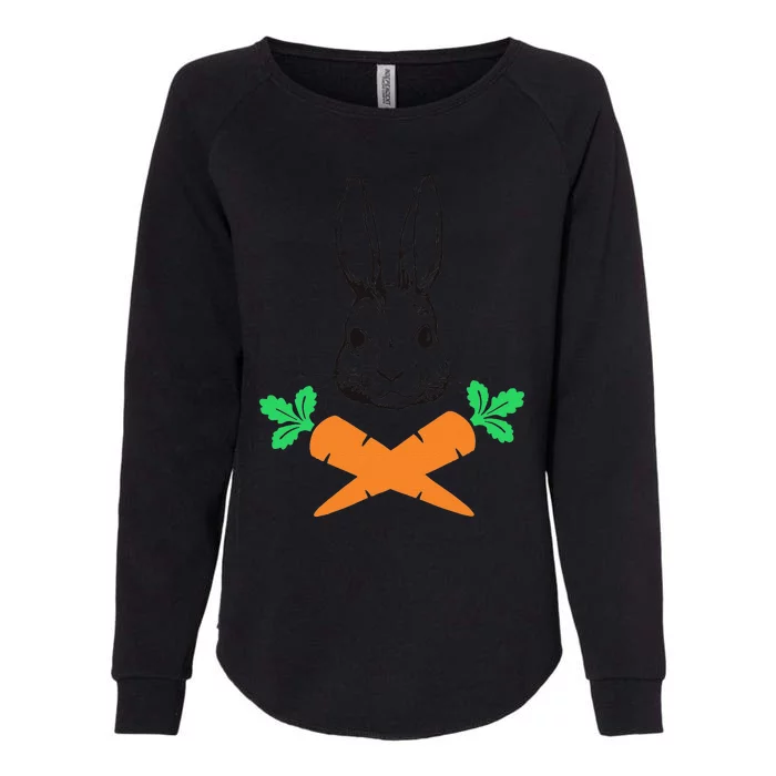 Easter Bunny With Carrot Cross Skull Bones Women Womens California Wash Sweatshirt