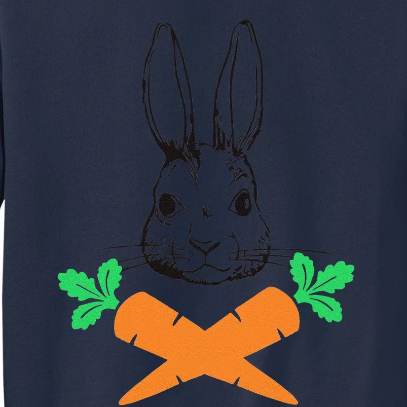 Easter Bunny With Carrot Cross Skull Bones Women Sweatshirt