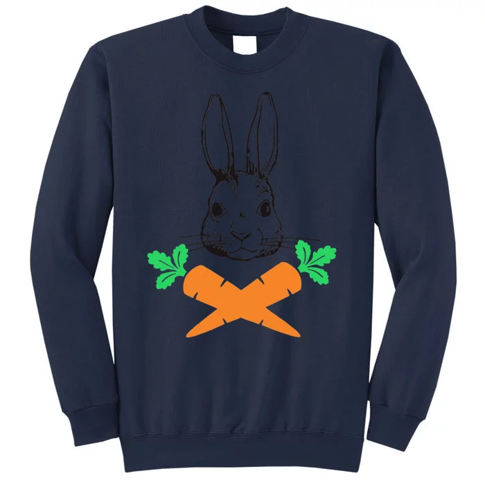 Easter Bunny With Carrot Cross Skull Bones Women Sweatshirt