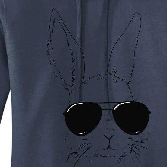 Easter Bunny With Glasses Funny Rabbit Easter Day Women's Pullover Hoodie