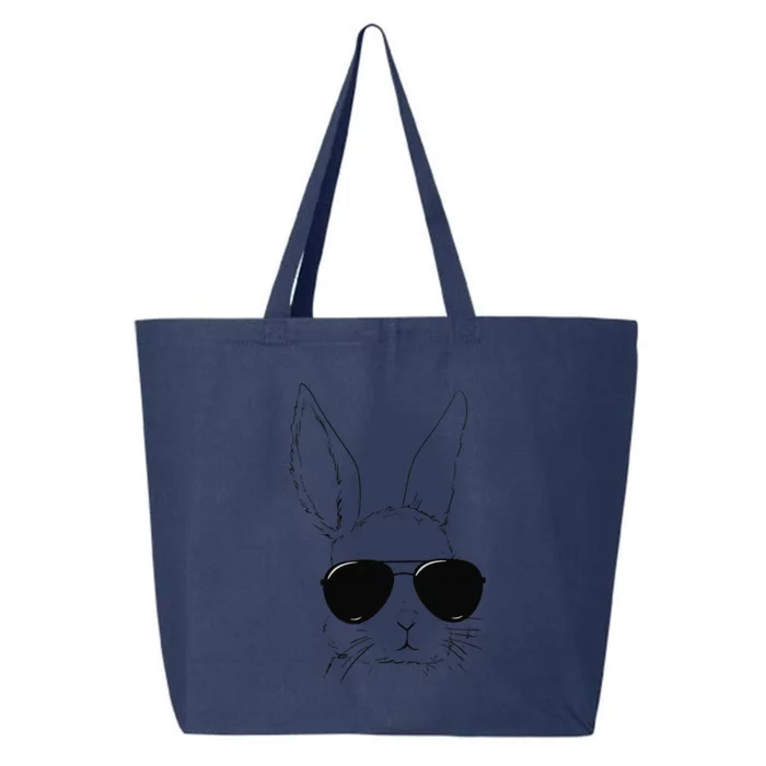 Easter Bunny With Glasses Funny Rabbit Easter Day 25L Jumbo Tote