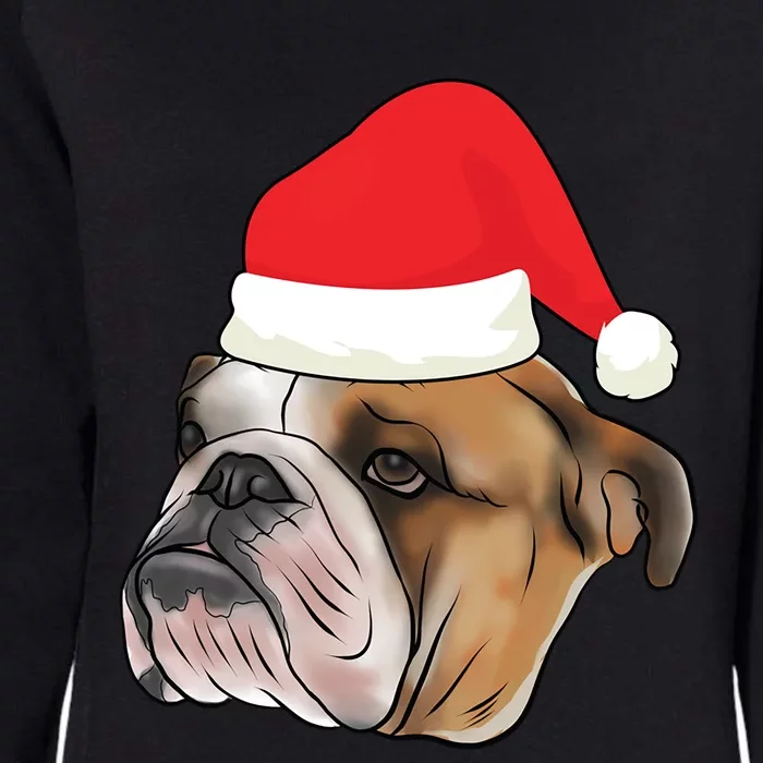 English Bulldog With Santa Claus Hat Dog Lover Christmas Gift Womens California Wash Sweatshirt