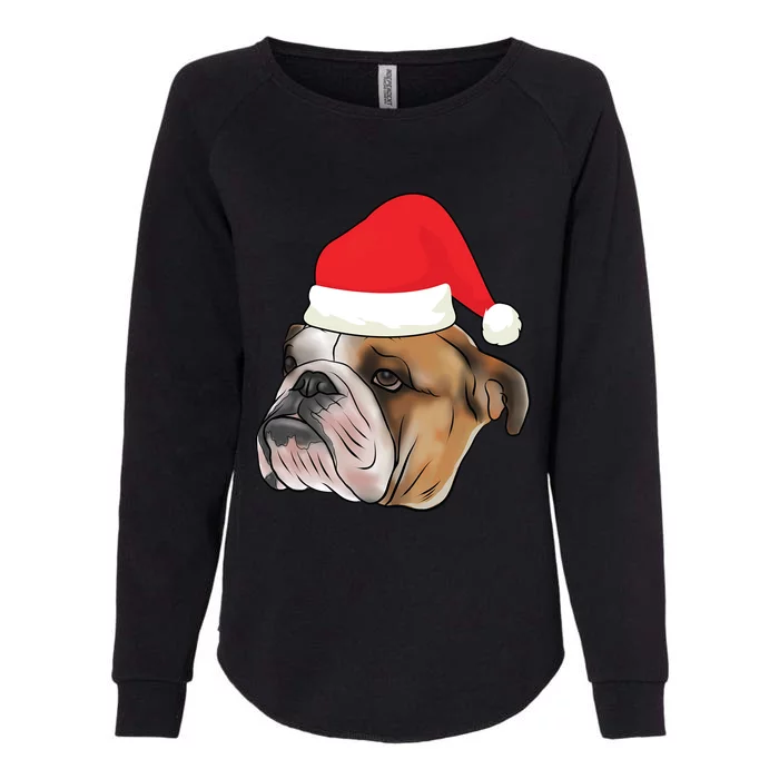 English Bulldog With Santa Claus Hat Dog Lover Christmas Gift Womens California Wash Sweatshirt