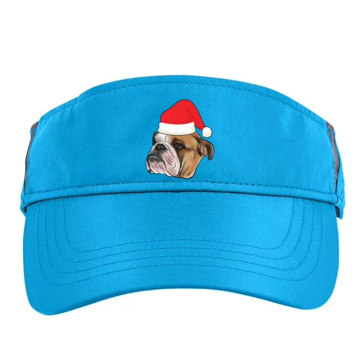 English Bulldog With Santa Claus Hat Dog Lover Christmas Gift Adult Drive Performance Visor