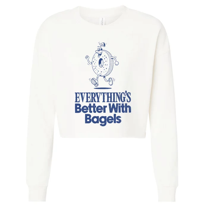 EverythingS Better With Bagels Cropped Pullover Crew