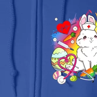 Easter Bunny With Stethoscope Easter Eggs Nurse Easter Day Cute Gift Full Zip Hoodie