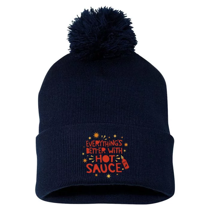 Everything's Better With Hot Sauce Pom Pom 12in Knit Beanie