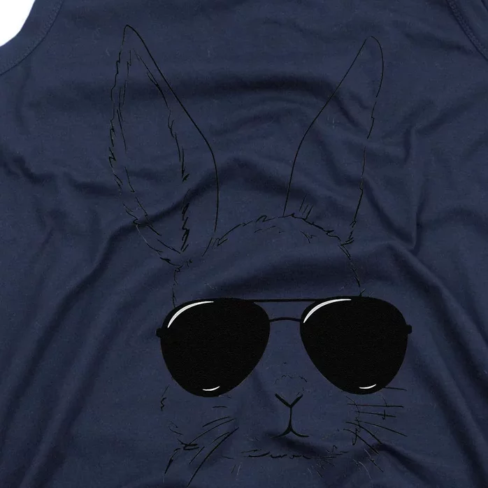 Easter Bunny With Glasses Funny Rabbit Easter Day Tank Top