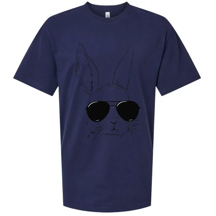 Easter Bunny With Glasses Funny Rabbit Easter Day Sueded Cloud Jersey T-Shirt