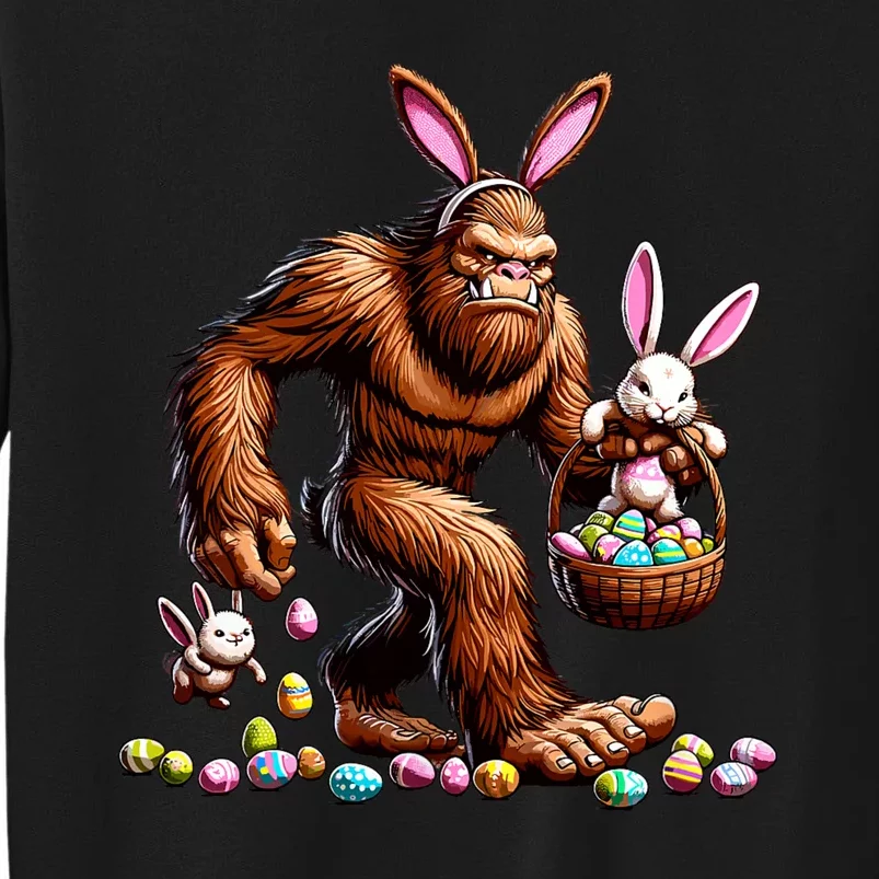 Easter Bigfoot With Bunny & Egg Basket Festive Celebration Sweatshirt