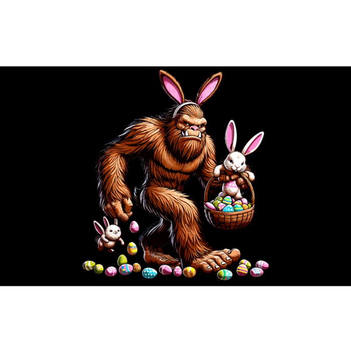 Easter Bigfoot With Bunny & Egg Basket Festive Celebration Bumper Sticker