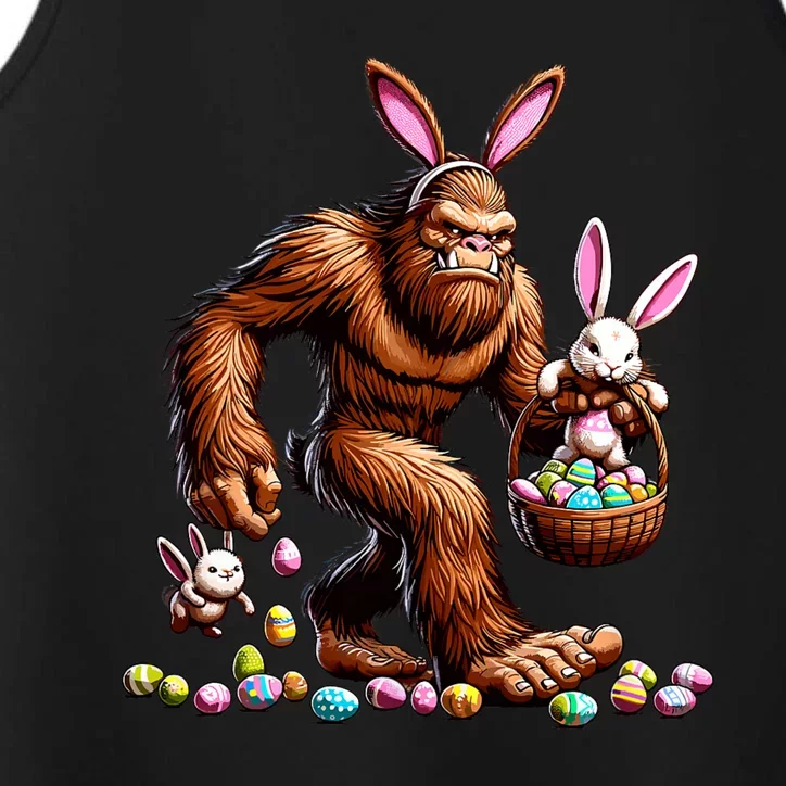 Easter Bigfoot With Bunny & Egg Basket Festive Celebration Performance Tank