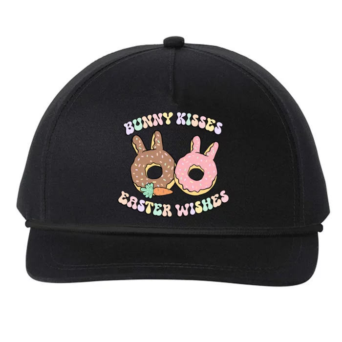 Easter Bunny Wishes Donuts Rabbit Carrot Retro Groovy Gift Snapback Five-Panel Rope Hat