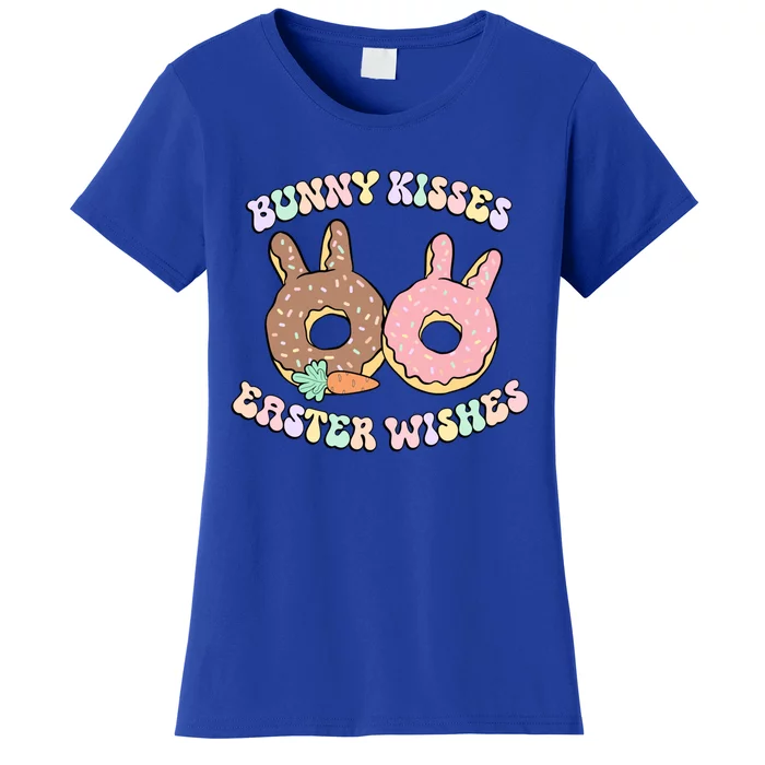 Easter Bunny Wishes Donuts Rabbit Carrot Retro Groovy Gift Women's T-Shirt