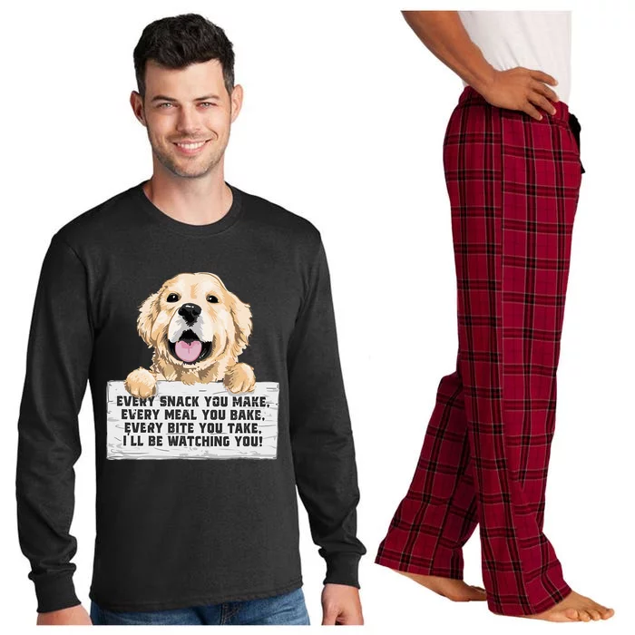 Every Bite You Take I'll Be Watching You Golden Retriever Long Sleeve Pajama Set