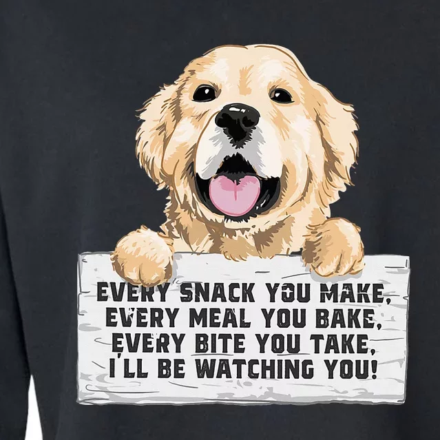 Every Bite You Take I'll Be Watching You Golden Retriever Cropped Pullover Crew