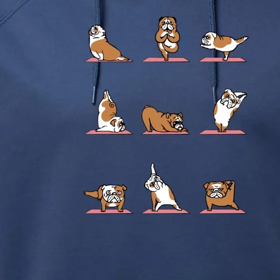 English Bulldog Yoga Performance Fleece Hoodie