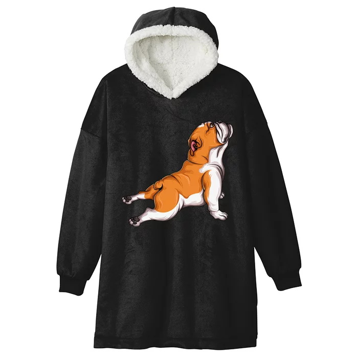 English Bulldog Yoga Dog Lover Namaste Funny Hooded Wearable Blanket