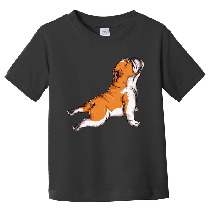 English Bulldog Yoga Dog Lover Namaste Funny Toddler T-Shirt