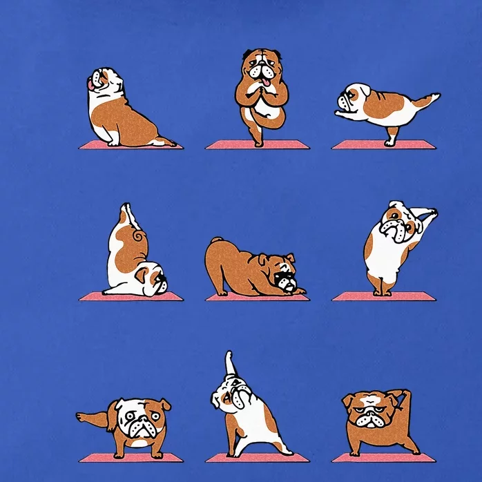 English Bulldog Yoga Puppy Yoga Poses And Meditation Zip Tote Bag