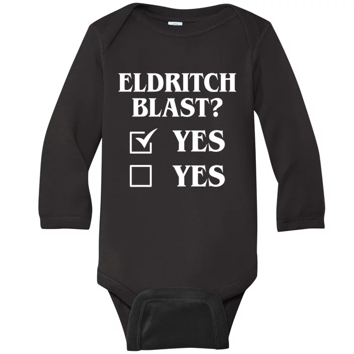 Eldritch Blast Yes Yes Funny Baby Long Sleeve Bodysuit