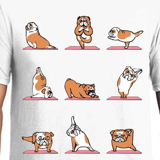 English Bulldog Yoga Puppy Yoga Poses And Meditation Pajama Set