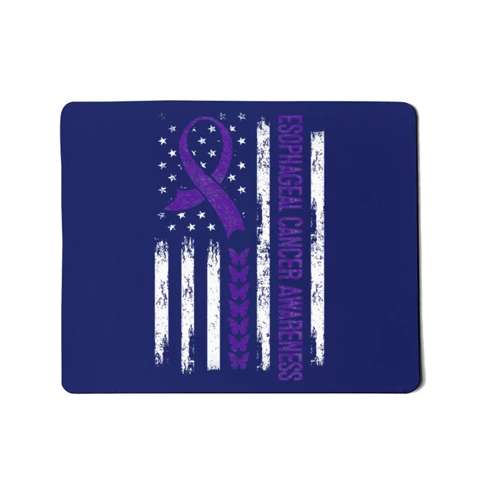 Esophageal Cancer Awareness American Flag Mousepad