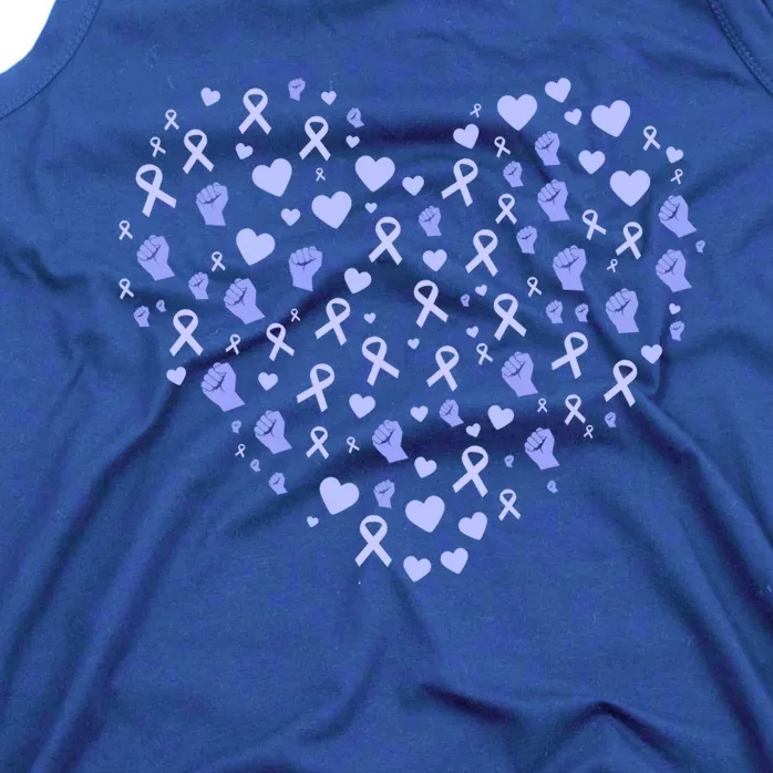 Esophageal Cancer Awareness Heart Periwinkle Ribbon Gift Tank Top