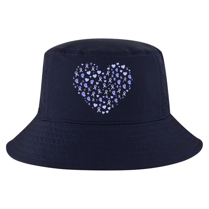 Esophageal Cancer Awareness Heart Periwinkle Ribbon Gift Cool Comfort Performance Bucket Hat