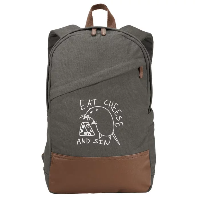 Eat Cheese And Sin The Best Street Art I’ve Ever Seen Cotton Canvas Backpack