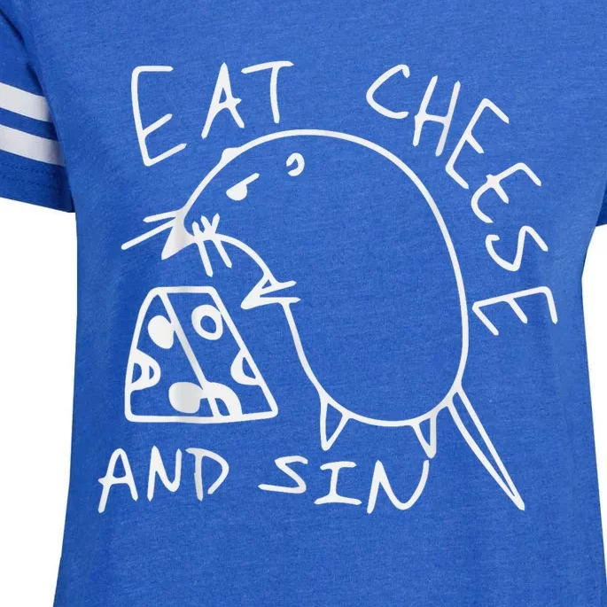 Eat Cheese And Sin The Best Street Art I’ve Ever Seen Enza Ladies Jersey Football T-Shirt