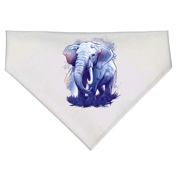 Elephant Colorful Art USA-Made Doggie Bandana