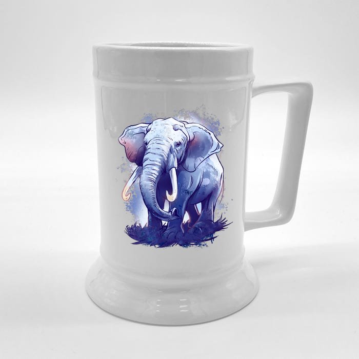 Elephant Colorful Art Front & Back Beer Stein