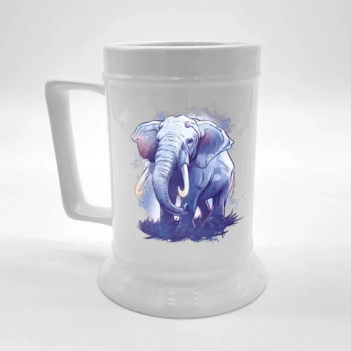 Elephant Colorful Art Front & Back Beer Stein