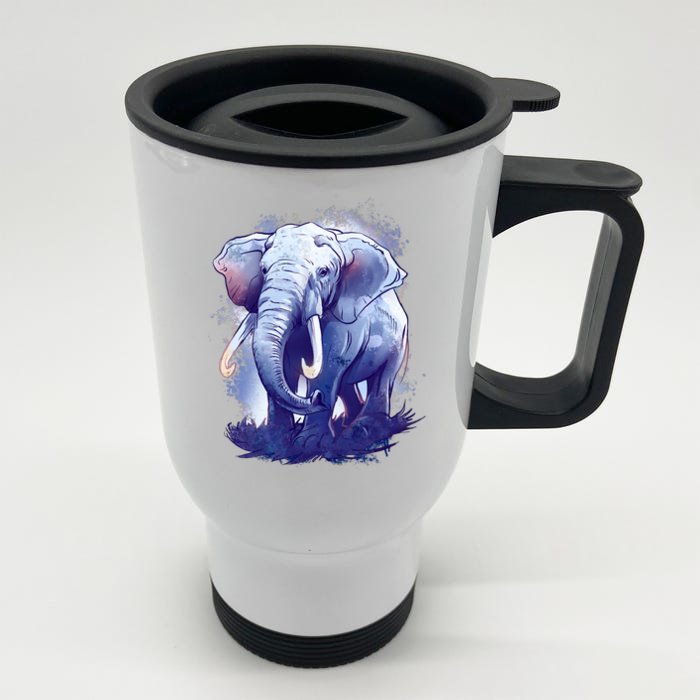 Elephant Colorful Art Front & Back Stainless Steel Travel Mug