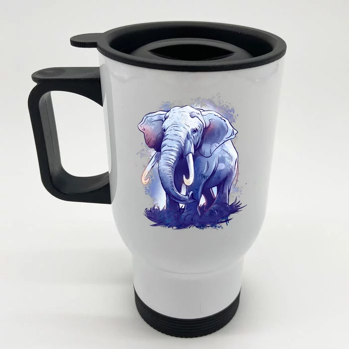 Elephant Colorful Art Front & Back Stainless Steel Travel Mug